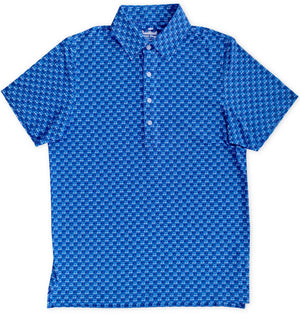 
                  
                    Load image into Gallery viewer, Upcycled Club Polo: Fairway Fliers - Mid-Blue
                  
                
