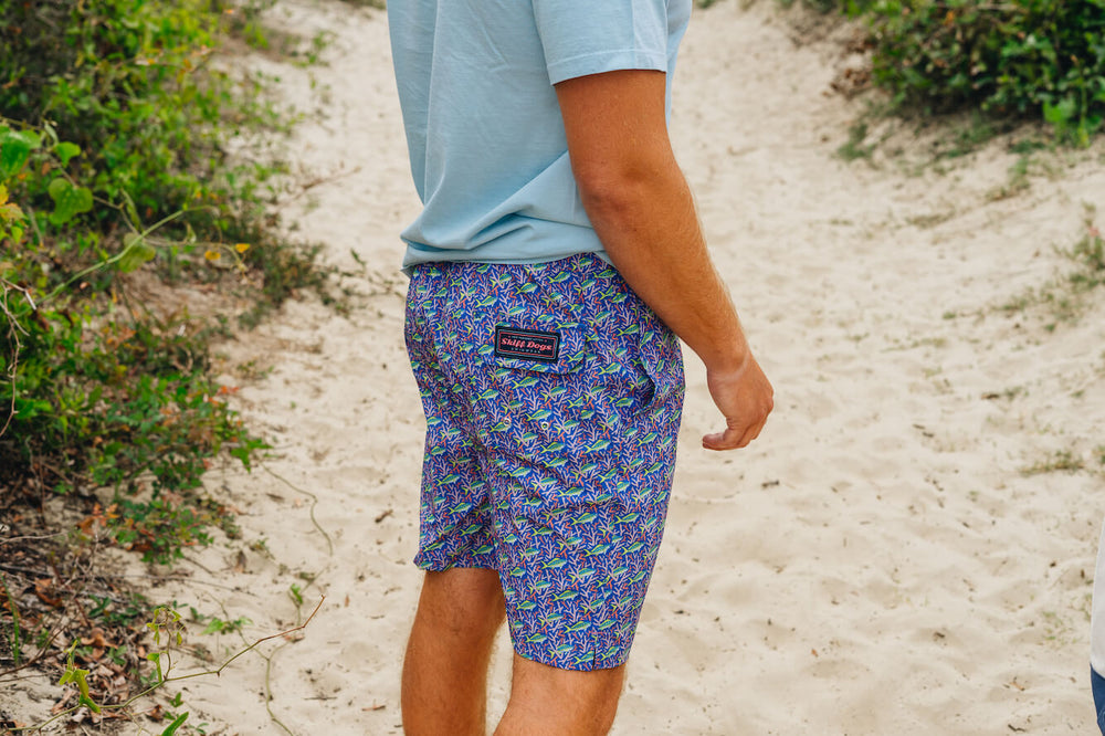 
                  
                    Load image into Gallery viewer, Staghorn Swim: Swim Trunks - Blue/Pink
                  
                