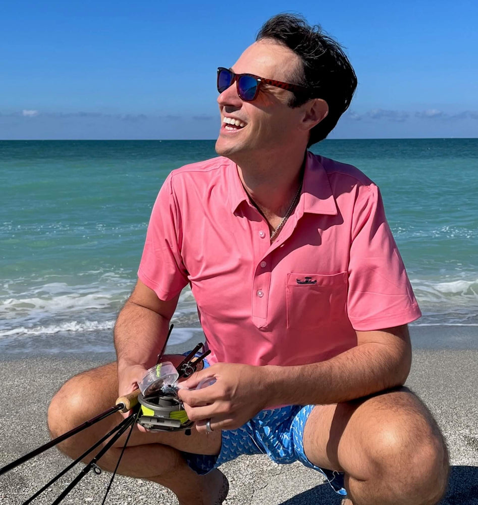 
                  
                    Load image into Gallery viewer, Drunken Crab: Upcycled Club Polo - Mid-Blue
                  
                