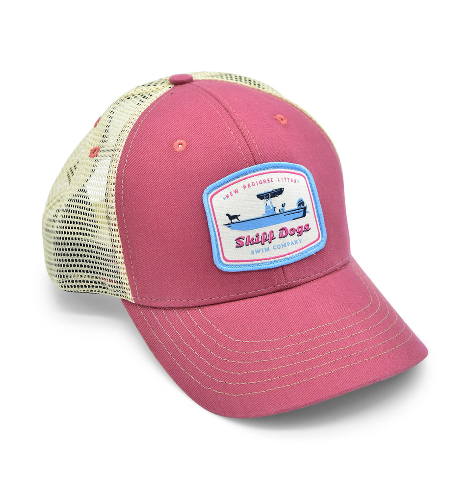 Skiff Dogs Logo: Trucker Cap - Port Side Red