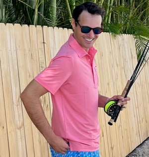
                  
                    Load image into Gallery viewer, Drunken Crab: Upcycled Club Polo - Mid-Blue
                  
                