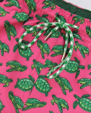 
                  
                    Load image into Gallery viewer, Turtle Tour: Kid&amp;#39;s Swim Trunks - Coral
                  
                