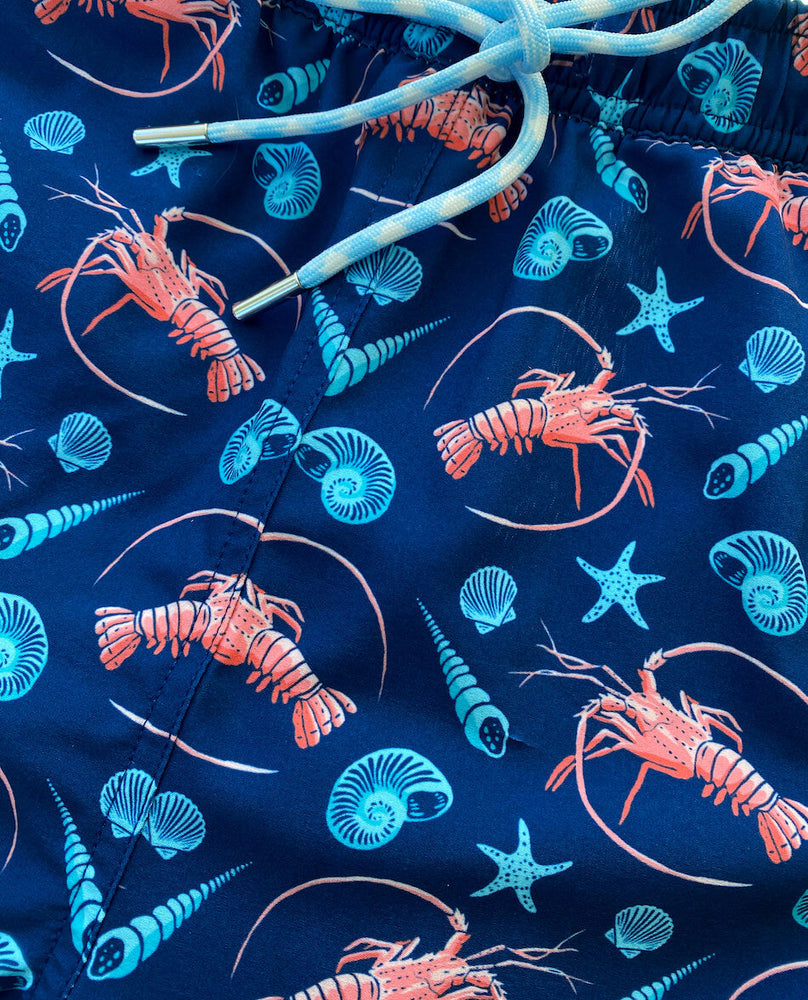 
                  
                    Load image into Gallery viewer, Spiny Lobster Season: Kid&amp;#39;s Swim Trunks - Deep Blue
                  
                