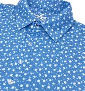 
                  
                    Load image into Gallery viewer, Upcycled Club Polo: Palmetto Moon - Light Blue
                  
                
