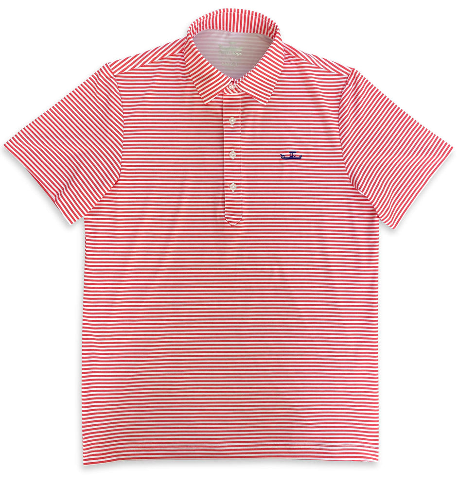 
                  
                    Load image into Gallery viewer, Skiff Dogs: Slack Tide Polo - Red/White
                  
                