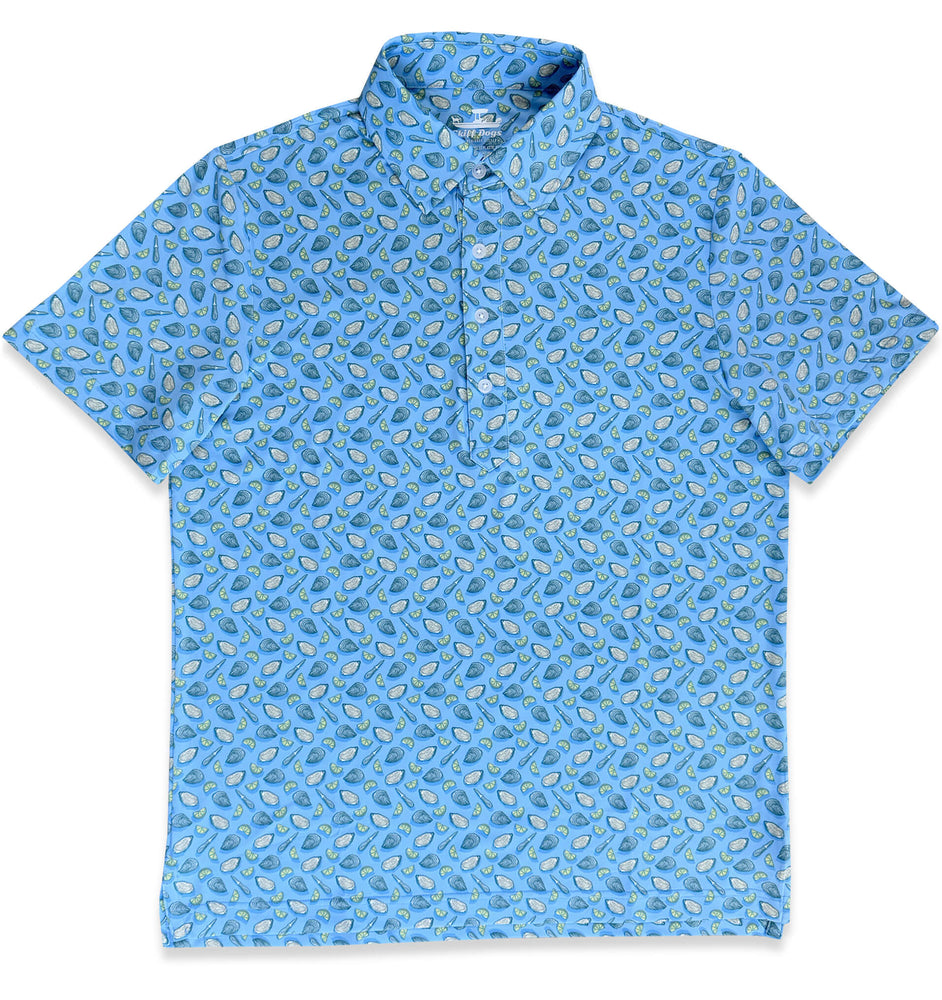 
                  
                    Load image into Gallery viewer, Oyster Affair: Upcycled Club Polo - Light Blue
                  
                