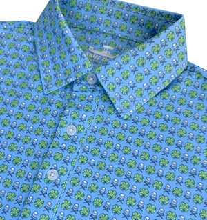 
                  
                    Load image into Gallery viewer, Lucky Golf: Upcycled Club Polo - Light Blue
                  
                