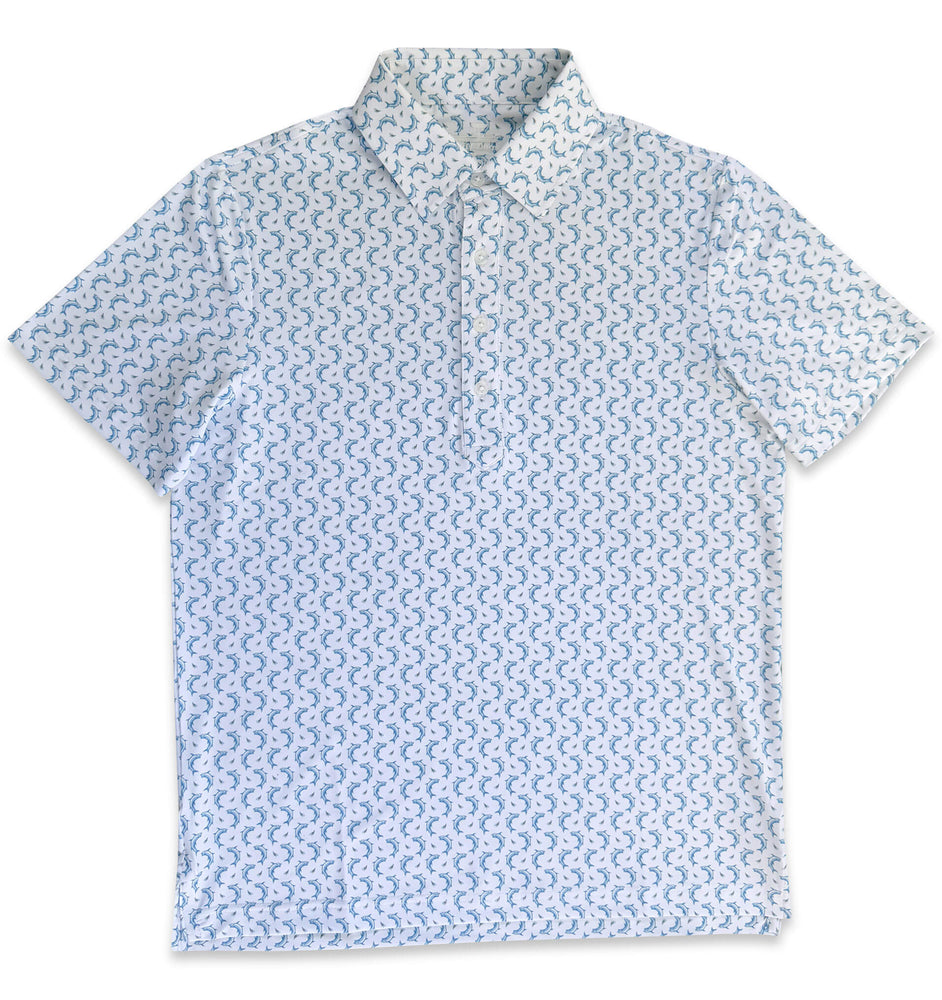 
                  
                    Load image into Gallery viewer, Tarpon Travels: Upcycled Club Polo - White
                  
                