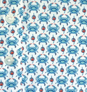 
                  
                    Load image into Gallery viewer, Blue Crab: Upcycled Club Polo - White
                  
                