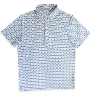 
                  
                    Load image into Gallery viewer, Blue Crab: Upcycled Club Polo - White
                  
                