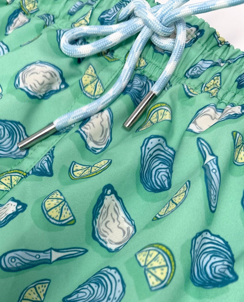 
                  
                    Load image into Gallery viewer, Oyster Affair: Kid&amp;#39;s Swim Trunks - Mint
                  
                