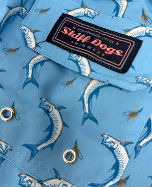 
                  
                    Load image into Gallery viewer, Tarpon Tricks: Swim Trunks - Turquoise
                  
                