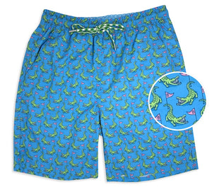 
                  
                    Load image into Gallery viewer, Hazard on Eight: Swim Trunks - Blue
                  
                