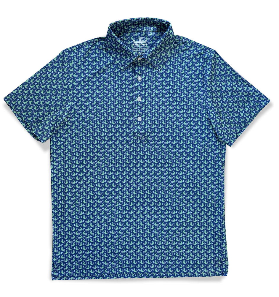 Hazard on Eight: Upcycled Club Polo - Navy – Skiff Dogs