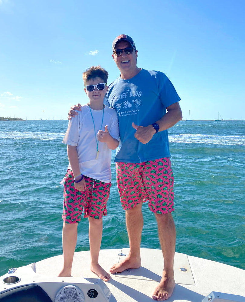 
                  
                    Load image into Gallery viewer, Spiny Lobster Season: Kid&amp;#39;s Swim Trunks - Deep Blue
                  
                