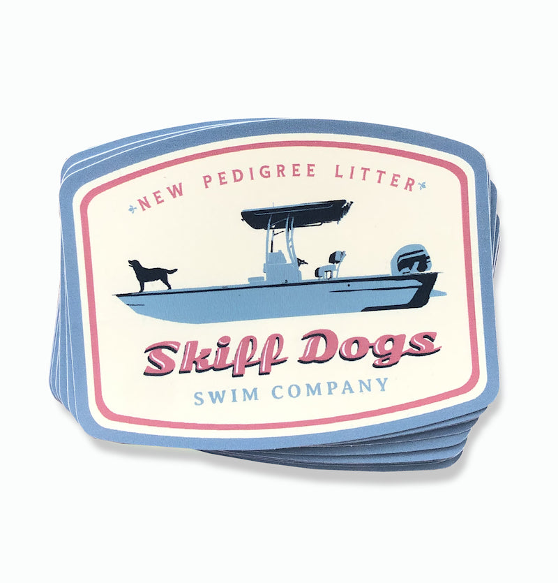 Skiff Dogs Logo: Sticker - Cream