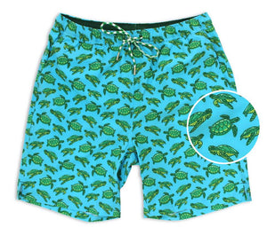 
                  
                    Load image into Gallery viewer, Turtle Tour: Swim Trunks - Turquoise
                  
                