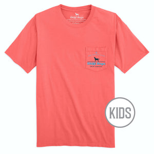 
                  
                    Load image into Gallery viewer, Skiff Dogs: Kid&amp;#39;s Short Sleeve T-Shirt - Coral
                  
                