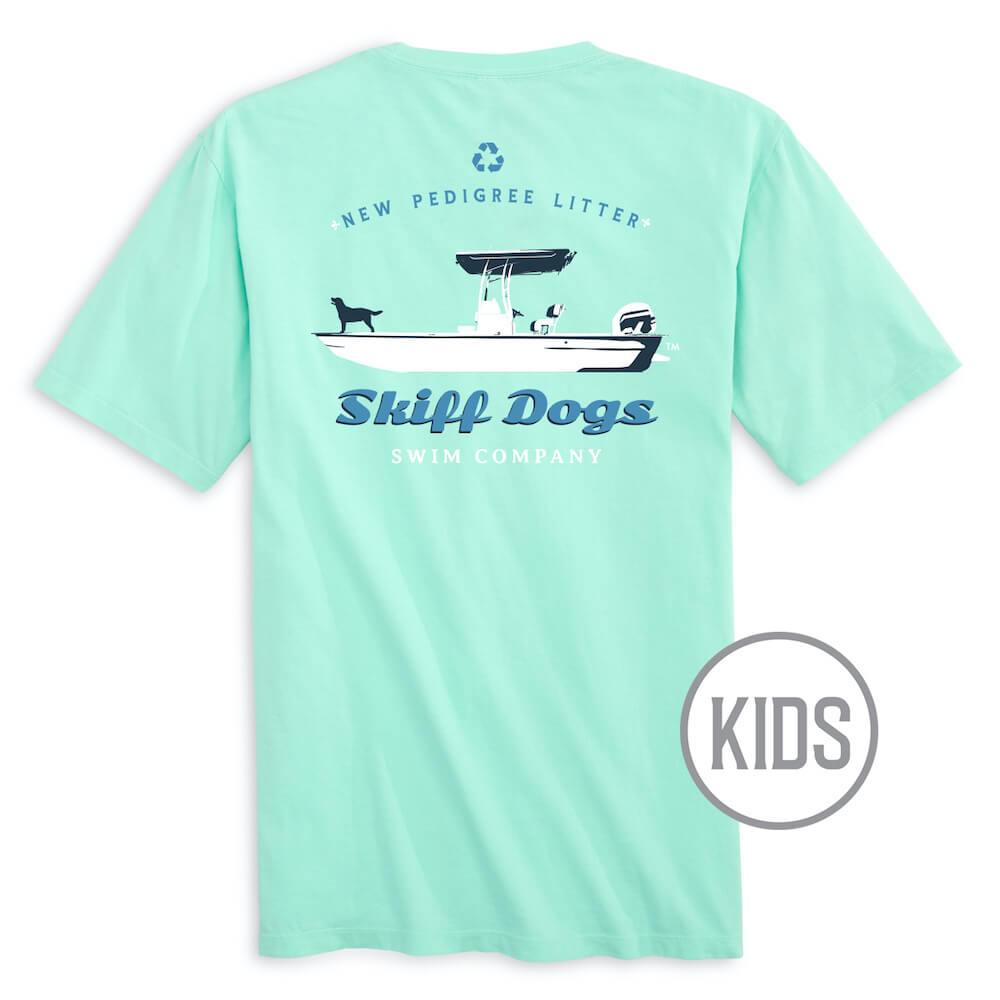 
                  
                    Load image into Gallery viewer, Skiff Dogs: Kid&amp;#39;s Short Sleeve T-Shirt - Mint
                  
                