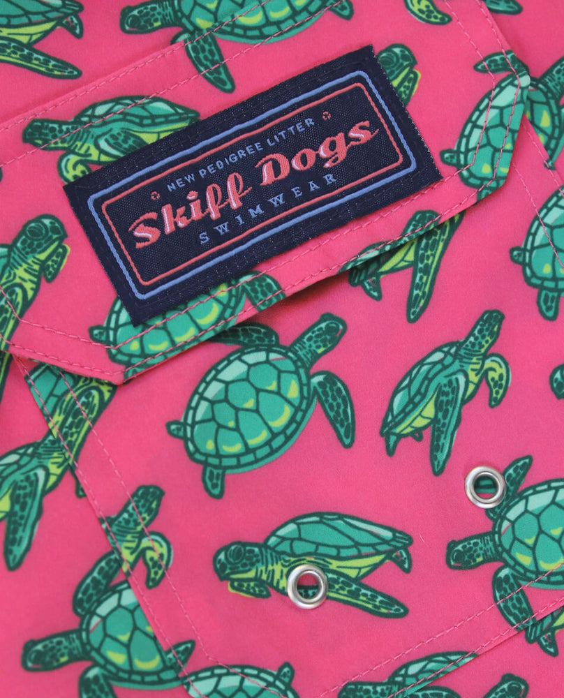 
                  
                    Load image into Gallery viewer, Turtle Tour: Kid&amp;#39;s Swim Trunks - Coral
                  
                