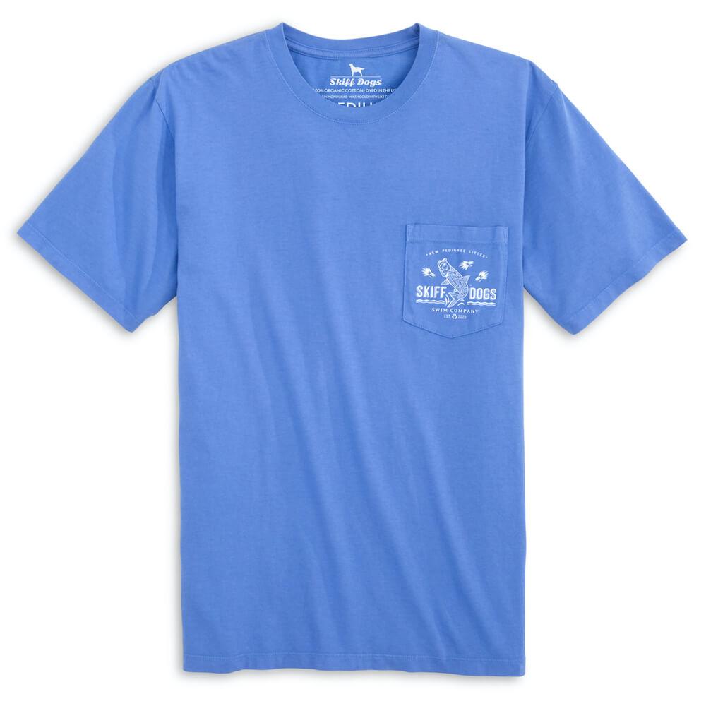 
                  
                    Load image into Gallery viewer, Tarpon Tricks: Pocket Short Sleeve T-Shirt - Azure
                  
                