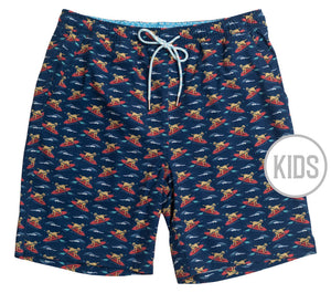 
                  
                    Load image into Gallery viewer, Doggy Paddle: Kid&amp;#39;s Swim Trunks - Navy
                  
                