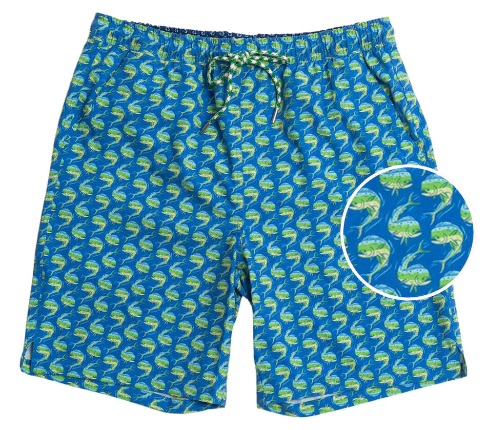 
                  
                    Load image into Gallery viewer, Mahi Migration: Swim Trunks - Blue
                  
                