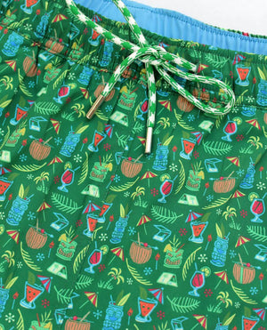 
                  
                    Load image into Gallery viewer, Tiki Happy Hour: Swim Trunks - Green
                  
                
