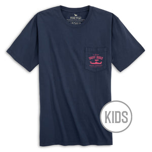 
                  
                    Load image into Gallery viewer, Skiff Dogs Hometown: Kid&amp;#39;s Short Sleeve T-Shirt - Navy/Pink
                  
                