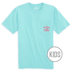 
                  
                    Load image into Gallery viewer, Skiff Dogs Hometown: Kid&amp;#39;s Short Sleeve T-Shirt - Aquamarine/Fuchsia
                  
                