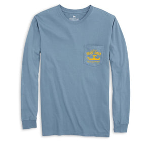
                  
                    Load image into Gallery viewer, Skiff Dogs Hometown: Pocket Long Sleeve T-Shirt - Slate/Gold
                  
                