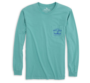 
                  
                    Load image into Gallery viewer, Skiff Dogs Hometown: Pocket Long Sleeve T-Shirt - Seafoam/Blue
                  
                