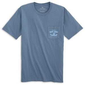 
                  
                    Load image into Gallery viewer, Skiff Dogs Hometown: Pocket Short Sleeve T-Shirt - Slate/Light Blue
                  
                