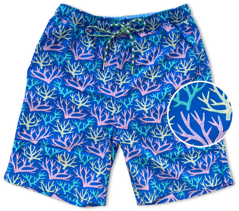 
                  
                    Load image into Gallery viewer, Key Largo Coral: Swim Trunks - Blue
                  
                
