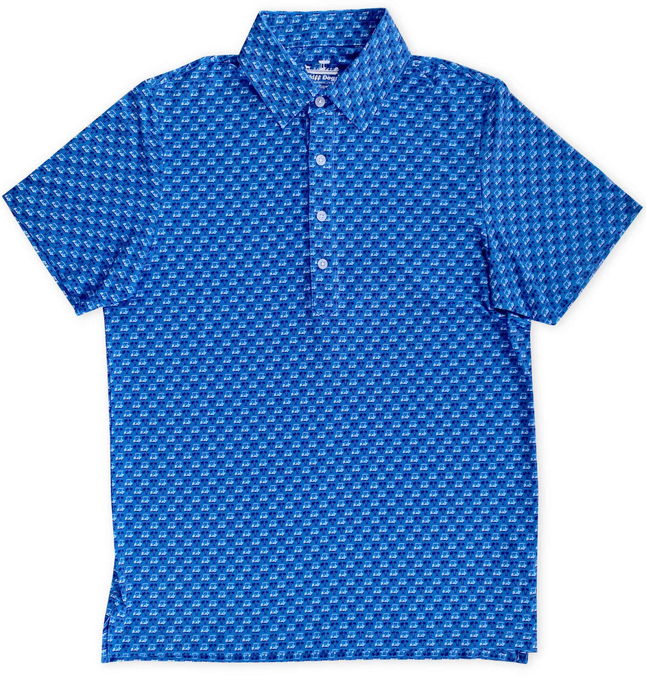 Upcycled Club Polo: Fairway Fliers - Mid-Blue