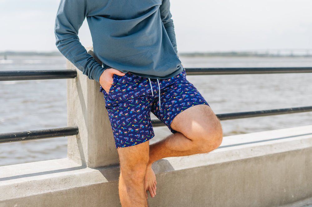 
                  
                    Load image into Gallery viewer, Let It Fly: Swim Trunks - Navy
                  
                